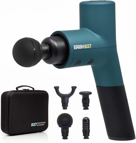 B37v2 Massage Gun - Deep Tissue Massage with High-Powered Brushless Motor - Ergonomic Back Massager for Pain Relief - 5 Speeds, 4 Attachments - Ultra Quiet Hand-Held Massager