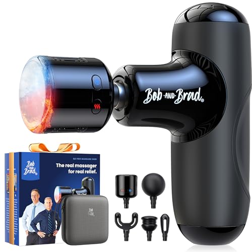BOB AND BRAD Q2 Pro Mini Massage Gun with Heat and Cold, Pocket-Sized Deep Tissue Massager, HSA Portable Percussion Muscle Massager Gun, Ultra Small & Quiet Muscle Massager, FSA Eligible