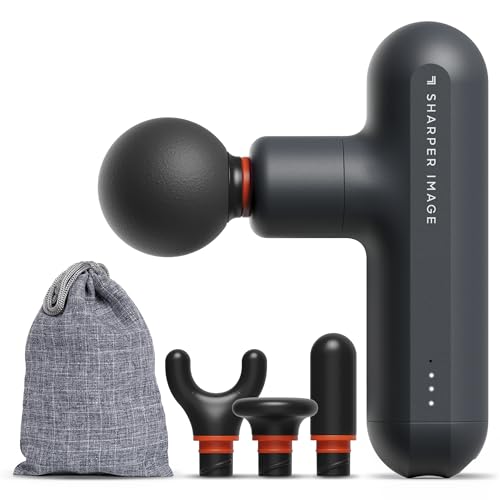 Sharper Image Powerboost Move Aero [New 2026 Version] Mini Deep Tissue Percussion Massage Gun| Muscle Recovery & Pain Relief Massage Tool| Full Body Back & Shoulder Massager| Travel Gift for Men Women