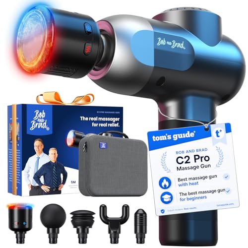 BOB AND BRAD C2 Pro Massage Gun with Heat and Cold Therapy, FSA Eligible & HSA Approved, PT-Developed Deep Tissue Back Massager for Athletes, Men & Women — Birthday & Holiday Gifts