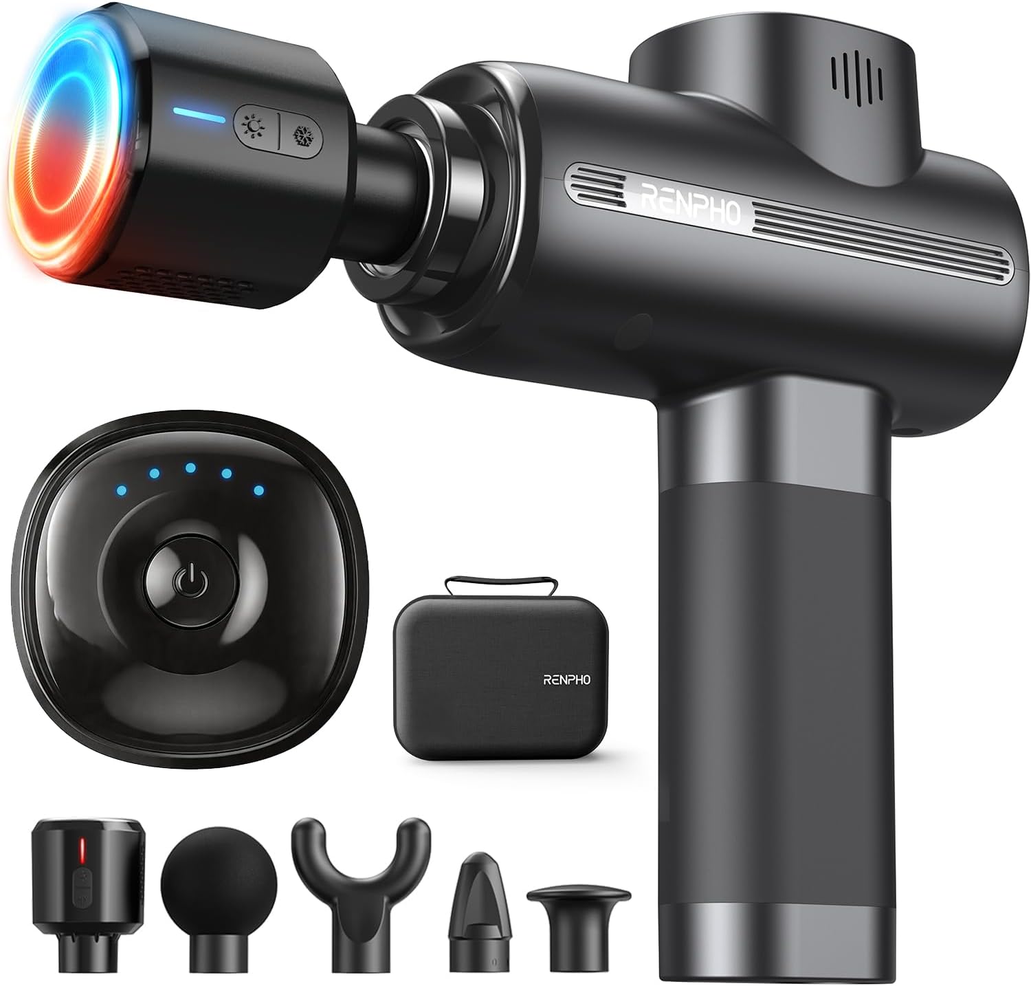 RENPHO Active Thermacool Massage Gun Deep Tissue with Heat and Cold, Fathers Day Dad Gifts, FSA Eligible, Back Massager fo...
