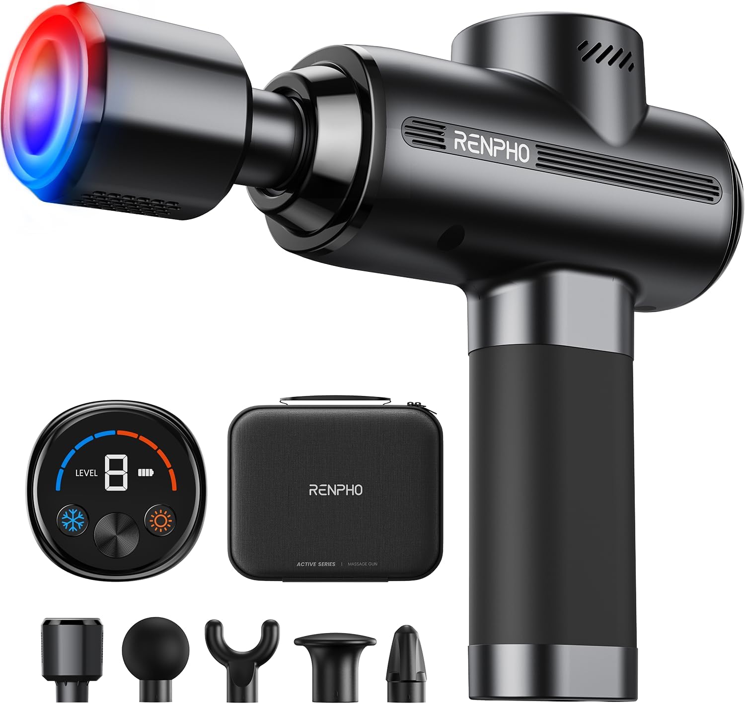 RENPHO Active Thermacool 2 Massage Gun with Heat and Cold, Fathers Day Dad Gifts [2026 Upgraded] Handheld Percussion Deep ...