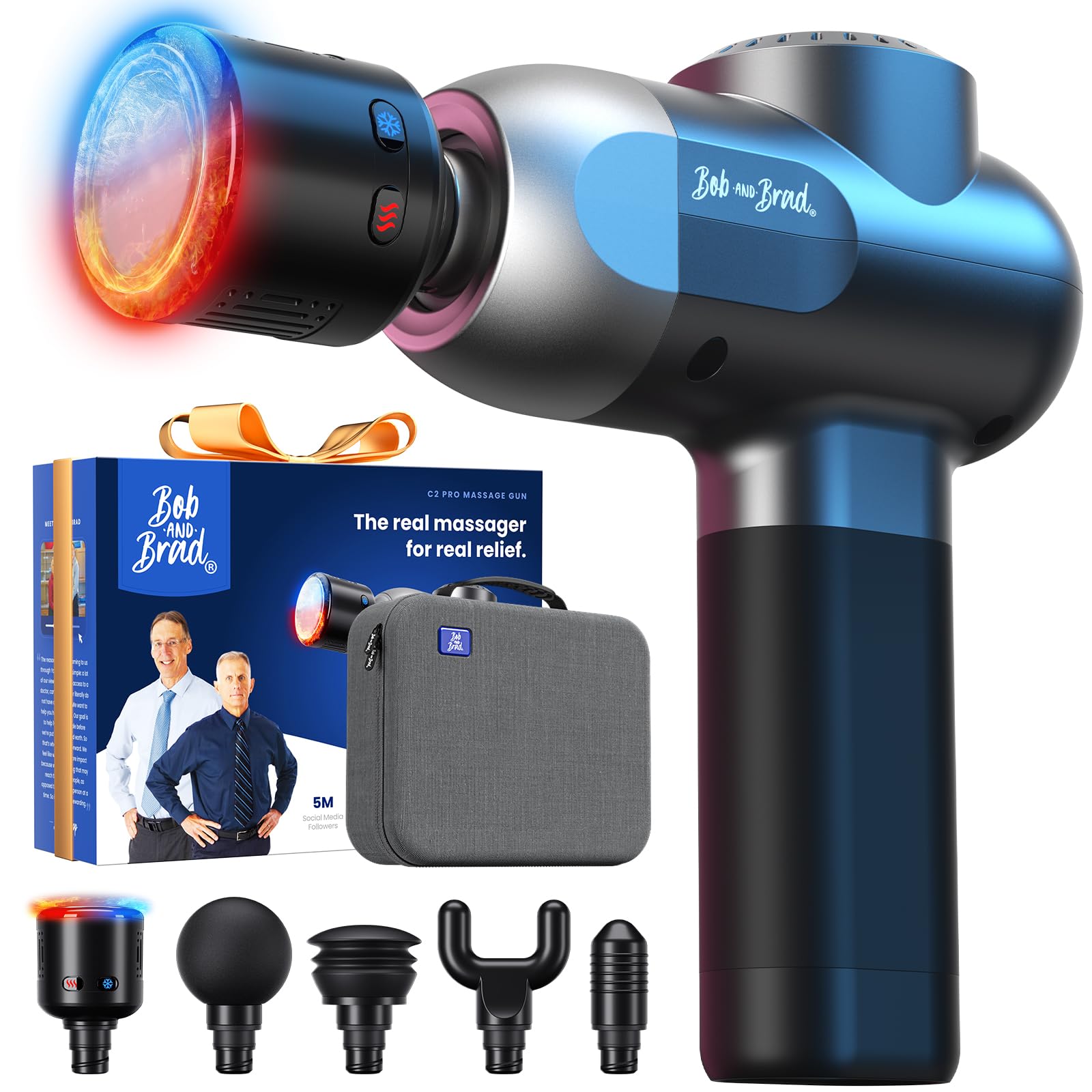 BOB AND BRAD C2 Pro Massage Gun with Heat and Cold Therapy, FSA Eligib — Our recommended configuration for best results
