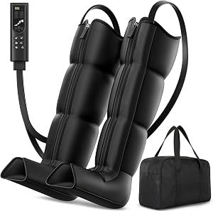 Feelvane Leg Compression Massager Recovery System - Full-Leg Compression Boots with 8 Inte